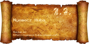 Nyemecz Huba névjegykártya
